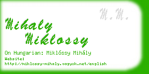 mihaly miklossy business card